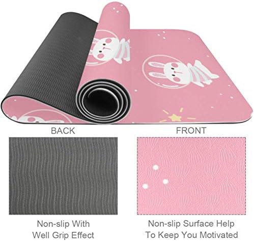 DJROW Yoga Mat Cartoon Space Panda and Rabbit Pink Print natural Pilates Vježba Mat Eco Friendly Gym mat Thickness
