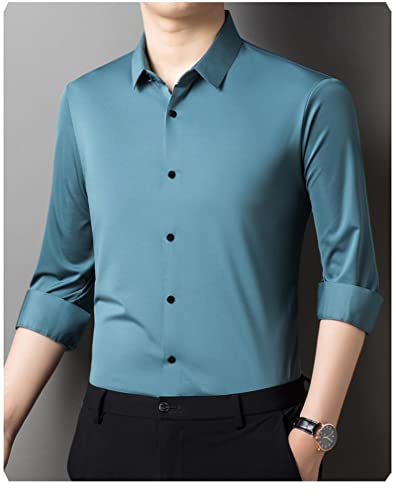 Duge rukave stilske košulje za muškarce čvrste lagane tanke košulje klasična casual poslovna dugmad sa dugmetom
