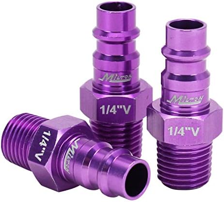 Milton ColorFit Coupler & amp; Plug Kit , Hi-Flo v-Style 1/4 NPT Purple, S-305VKIT