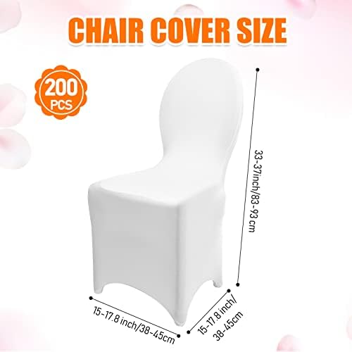 Qunclay 200 kom Bijela stolica pokriva vjenčana stolica za sjedenje Spandex Slipcovers Poliester Spandex