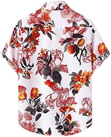 Ubst Muške havajske košulje s kratkim rukavima cvjetno tiskano dugme dolje pamuk vintage vrhovi