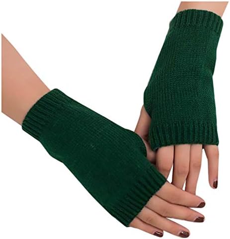 Ženske tople rukavice bez prstiju s rupama s palcem rupa od pola prstiju bez rukava pletene