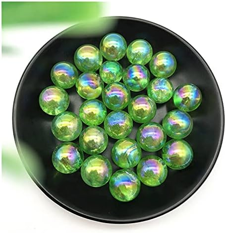 Zym116 1pc 16-19mm zeleni titanijum aura elektroplativni kvarcni kristalni sferi kuglice zacjeljivanje prirodnih kamenja i mineralnih kuća