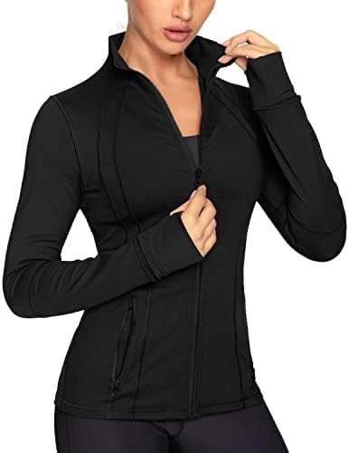 Queenieke Ženske atletske jakne Counton-mekani puni zip Slim Fit Workout Jakna s džepovima 210503