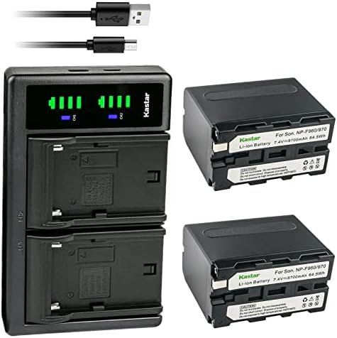 Kastar 4-Pack NP-F970 i LTD2 USB punjač kompatibilan sa Z kamerom E2 E2-M4 Professional 4K, z kamere E2-S6