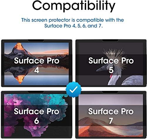 TANTEK [2-paket zaštitnik ekrana za Surface Pro 7 / Pro 6 / Pro / Pro 4,12. 3-inčni,kaljeno staklo Film,Ultra Clear,Anti Scratch,Surface Pen kompatibilan