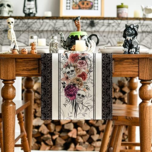 Artoidni režim ruže Skubi dan mrtvog trkača stola, silueta Halloween Jesen Kuhinja za trpezarijski