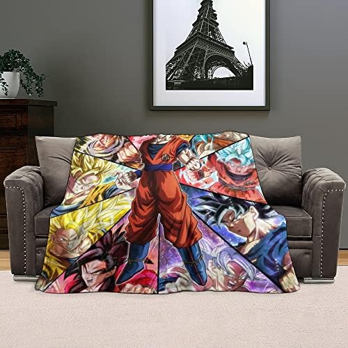Cool Anime pokrivač, japanski anime likovi za ispis sinkovnih kreveta, ultra mekani cosy flannel bake za bacanje za kauč kauč na kauču, udobne lagane pokrivače 60x50 inča za cijelu sezonu