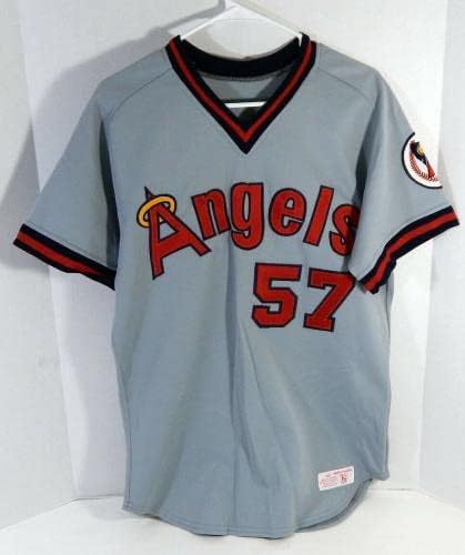 California Angels Ragazzo # 57 Igra Polovna siva Jersey DP17523 - Igra Polovni MLB dresovi