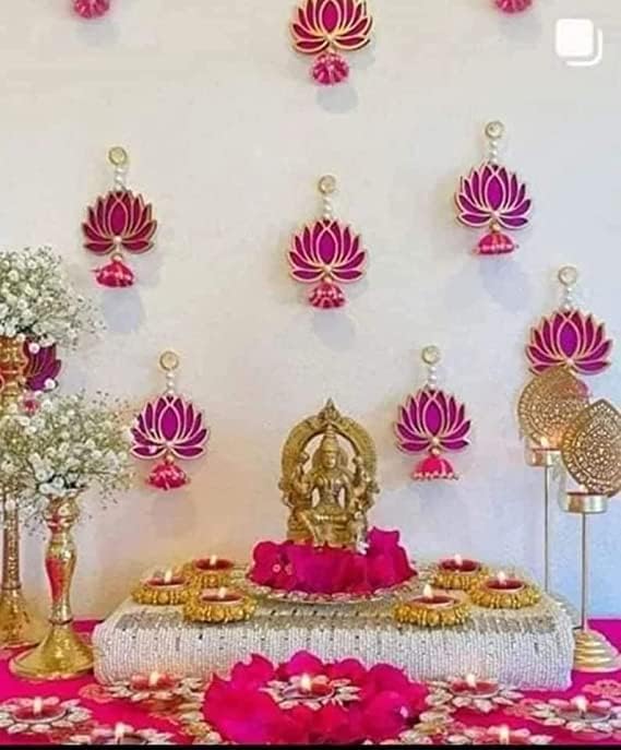 A-Siddhartha svečana dekoracija rubmajder oblik moran-backdrop -lotus latkanski ukrasni toran / zid viseći dipatali dizajner mandir viseći indijski festival tradicionalni fantastični latkan