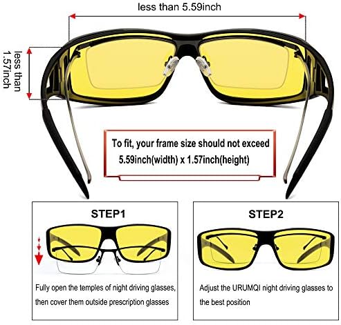 URUMQI naočare za noćni vid za vožnju preko naočara za muškarce žene, Anti Glare polarizirane noćne naočare