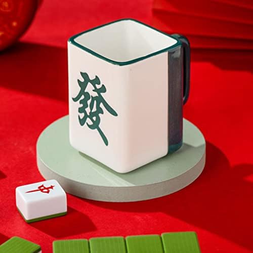 Veemoon Custom Kineska mahjong mling keramički kolač za kafu Tumbler Travel Cup Lucky Novelty pića Kup Fengshui Pića Šalica Mlijeko za čašu čaja za dobro bogatstvo prilagođenih poklonima