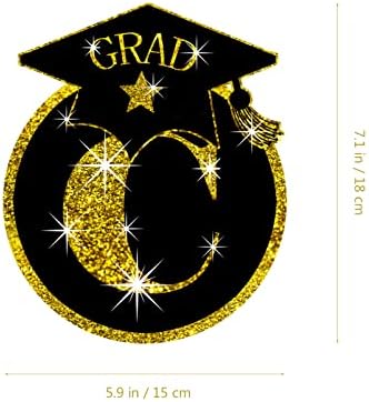 Aboofan Glitter Baloni Diplomirao Party Paper Crno Zlat Čestitamo GRAD Guntiranje Diplomiranje Visećim