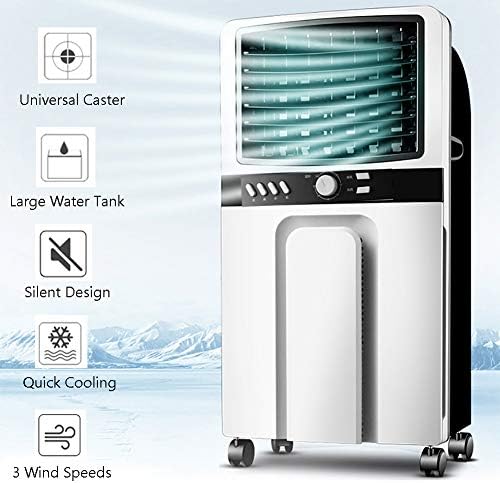 ZPEE Početna Pomicali kliker hladnjak hladnjak, 3 brzine negativne ione hladnije hladnjače, miran oscilirajuće hladnjake za isparavanje klima uređaja 16x11x30inch