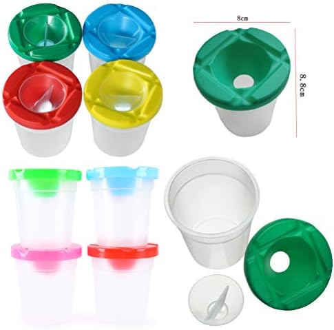 Tomaibaby 5 postavlja šalice boja sa četkicama, otporne na čipke boje šarene šalice boja šarene čaše sa poklopcima i četkicama