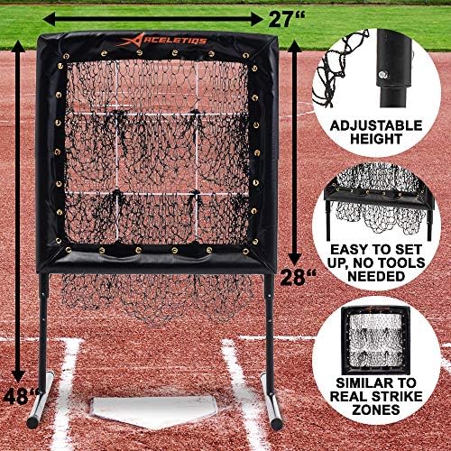 ACELETIQS l ekran Bejzbol Portable Bejzbol Net & amp ;Pitching Net praksa 9 džep meta za Bejzbol
