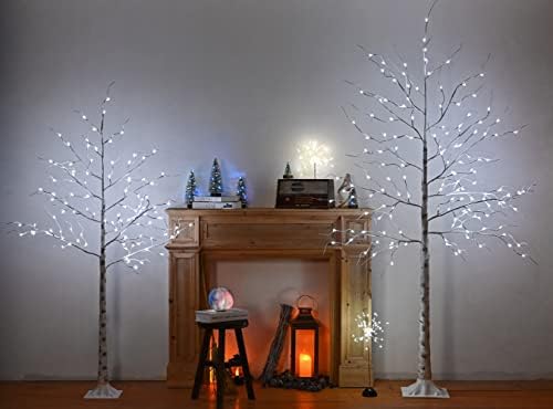 8FT osvijetljena breza + 6FT LED veštačka breza za božićnu unutrašnju spavaću sobu Mantel vanjski zidni vrtni dvorište za vjenčanje ukras