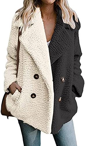 UOFOCO kratki kaput ženske modne modne nove rukavice u boji Blokock Parka Udobnost Fluffy soft real taster