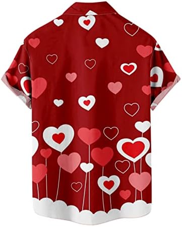 Ljubavne košulje za muškarce Ležerne prilike pune gumbe dolje kratki rukav majica Muške srčane grafička