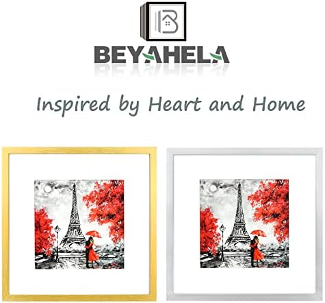 BEYAHELA Square Picture Frame Set 4, 14x14 okvir za slike bez Mat ili 10x10 okviri za fotografije