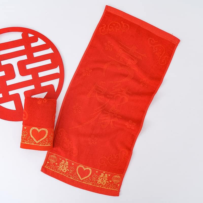 Lingquare 2 komada Hi-Word bambusovih vlakana od čistog pamuka veliki crveni ručnik poklon za povratak vjenčanja za par rođendanskih želja