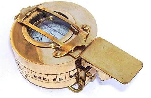 Vojni kompas Engineering Compass prizmatični kompas Mesing Vintage Compass AK nautički mart Brown