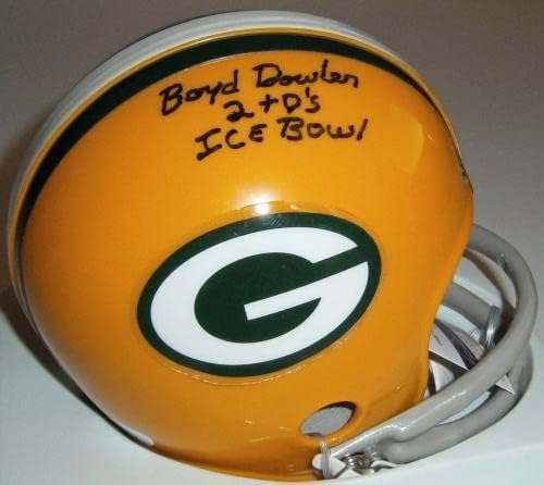Pakeri Boyd Dowler potpisan mini kaciga w / 2tds Ice Bowl JSA COA NFL kacige sa automatskim autogramom