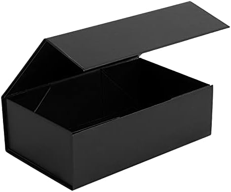 PACKHUB Crna Poklon kutija sa poklopcima, 9,8 x 5,9 x 3,1 u magnetnim zatvaračima sklopive poklon