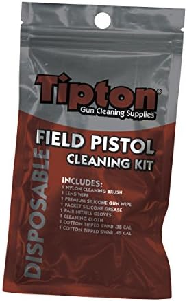 TIPTON HANDGUN Polje za čišćenje .380-.45 Kalibar sa pogodnim paketom za ponovno zatvaranje za ručničko čišćenje