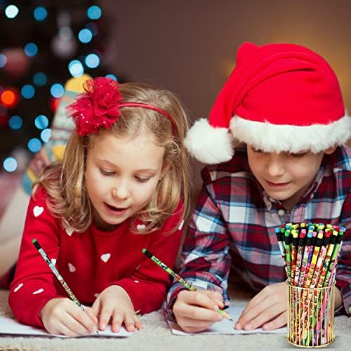 120 kom božićne olovke za djecu sa gumicom s gumenim božićnim drvenim olovkom promjena boje za mijenjanje olovke Drvena toplina aktivirana xmas božićna zabava Favors Goodie torba u ordinaciji Office Counksony