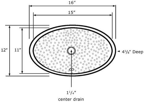 Whitehaus WH608ABM-POSS ovalna Lopta Pein 16-inčni zakucani teksturirani umivaonik sa preljevom