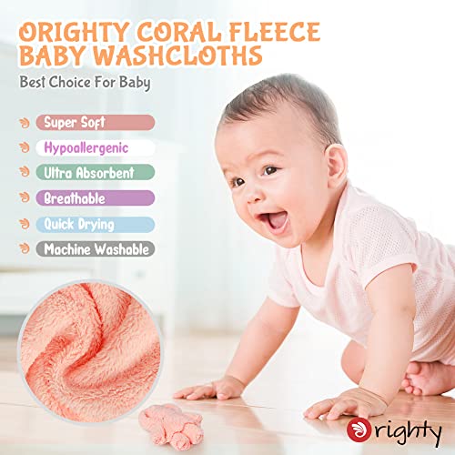 Orighty Baby Washcloths 50-Pack, ručnici za dječje lice od koralja od mikrovlakana, meke i upijajuće krpe za
