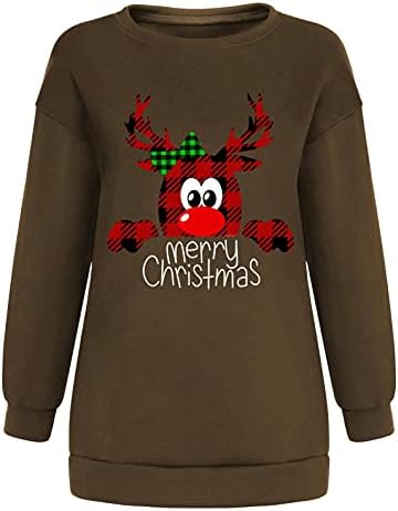 Aihou majice s dugim rukavima za žene, ženske božićne slatke tiskane džempere, casual pulover vrhovi karoserije