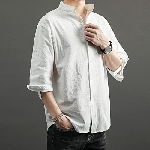 DGHM-JLMY muški stand-up trend labavog majica s pet tačke pamučne majice pamučne majice na plaži