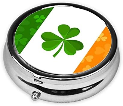 Kutija za pilule Irske zastave, metalna okrugla kutija za pilule, kutija za pilule sa tri