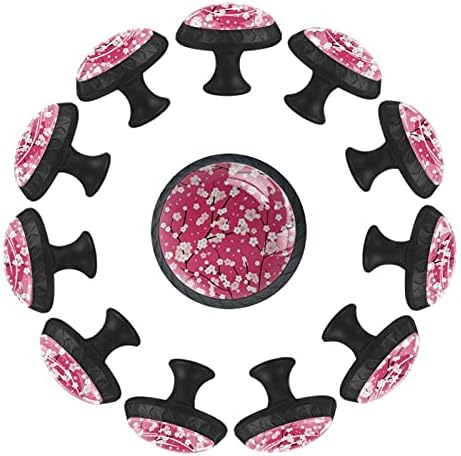 Lagerry komoda dugmad pink floral flower fioka dugmad Crystal Glass cabinet dugmad 12kom kolor štampa okrugla