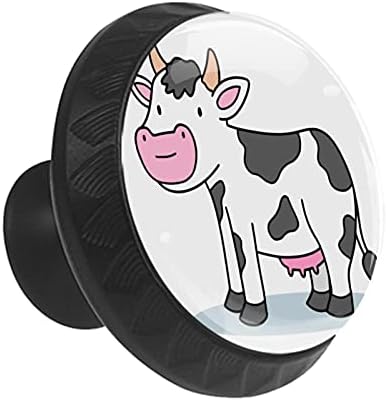 Lagerery dugmad za fioke za djevojčice Cartoon Cow komoda dugmad okrugli ormarići kristalno staklo dekorativna dugmad za ormar Ormar Komoda Ormar 12kom 1.38×1.10 in