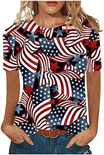Ženske bluze Dressy Casual American Flag Majica Žene USA Star Stripes Četvrto juli Patriotske majice