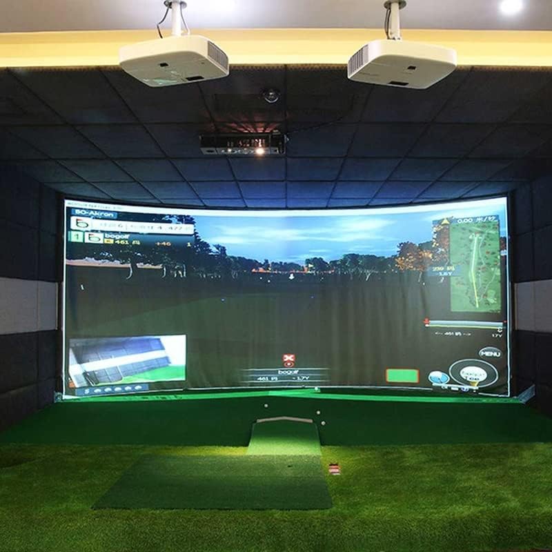 PBKINKM Golf lopta Simulator Impact Exction Ecreect Ecreen Zatvoreni bijeli tkaninski materijal Golf vježbanje