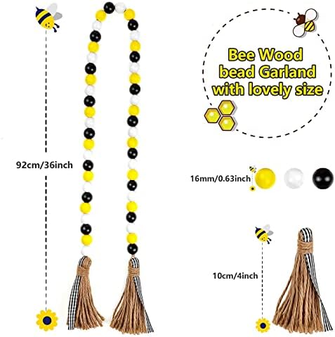 Vijenac za perle od pčelinjeg drveta-36 perle seoske kuće sa resicama proljeće ljeto pčelinji