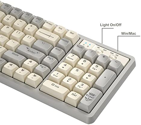 Fogruaden vruća zamenljiva mehanička tastatura, postavljena na brtvu svetlosti, 102 tastera RGB Rainbow