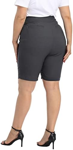 HDE Plus veličine Bermuda kratke hlače Srednji uspon 10 Inseam Povucite kratke hlače sa džepovima