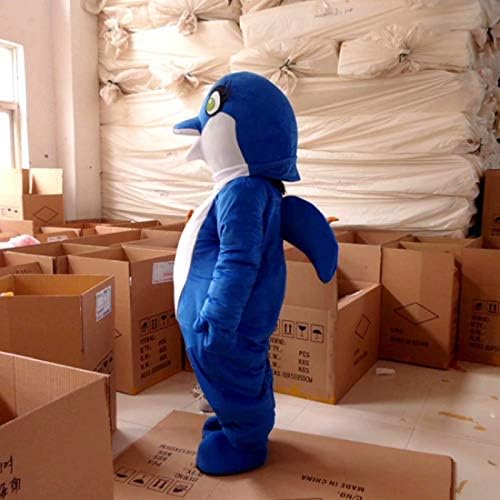 Plavi delfin Cartoon Costume maskota plišana sa maskom za partnu za odrasle Cosplay Halloween