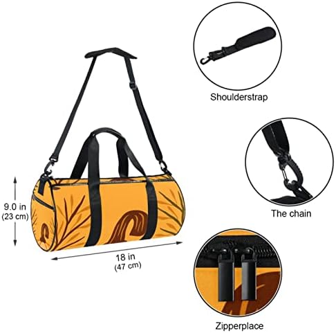MaMacool narandžasta jesenska ruka nacrtana bundeva torba za nošenje preko ramena platnena putna torba za teretanu