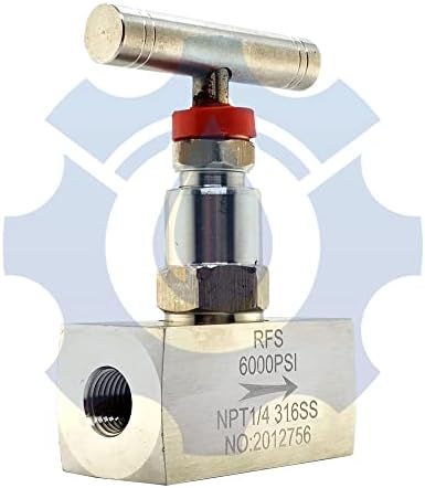 RFS Nerđajući čelik 316 ravni igličasti ventil, 1/4 NPT ženski priključak, do 6000 PSI, 2-portni Industrijski