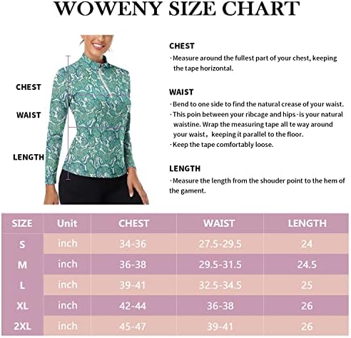 Woweny ženske dugih rukava atletska majica četvrtina zip pulover Ovratni majica Workout Print Tenis Top