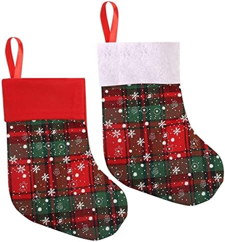 Božićne čarape Poklon torbe Candy Sock torbe za snježne pahuljice Pločaj burlap držač drveća dekor Valentine