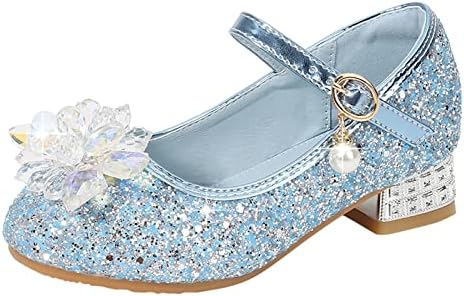 TODDLER Little Kid Girls Dress Pumpe Glitter Sequins Princess Cvijet Niske potpetice Party Show Dance Cipele Slatke cipele za crtane cipele