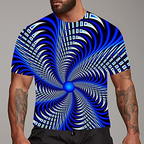 SKRK MENS Overširt Muška moda 3D print T košulje Smiješni grafički uzorak Crewneck kratki rukav