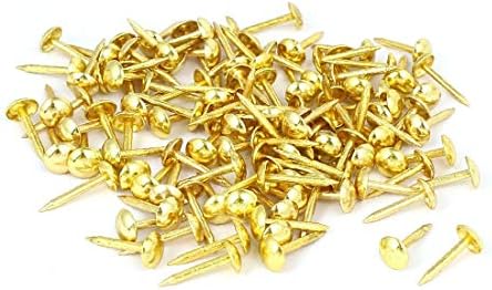 X-Dree Namještaj za renoviranje Thumb Tack Nail Push Pin Gold Tone 6mm x 14mm 120pcs (Muebles Para El Hogar Tapicería Pulgar Tachuela Clavija de Prezión Tono Dorado 6mm x 14mm 120pcs